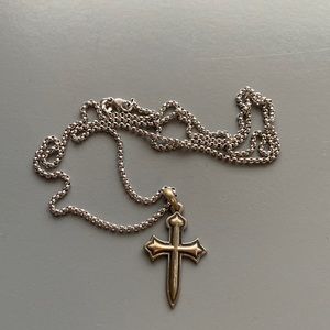 Retired James Avery St. James Cross Pendant and Necklace